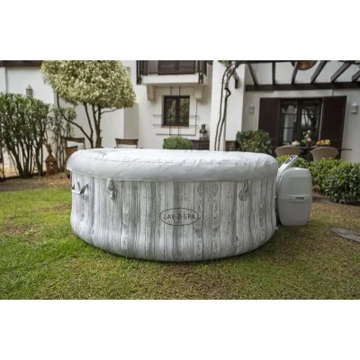 Bestway veggie air jet 4 inflatable jacuzzi with white wood design